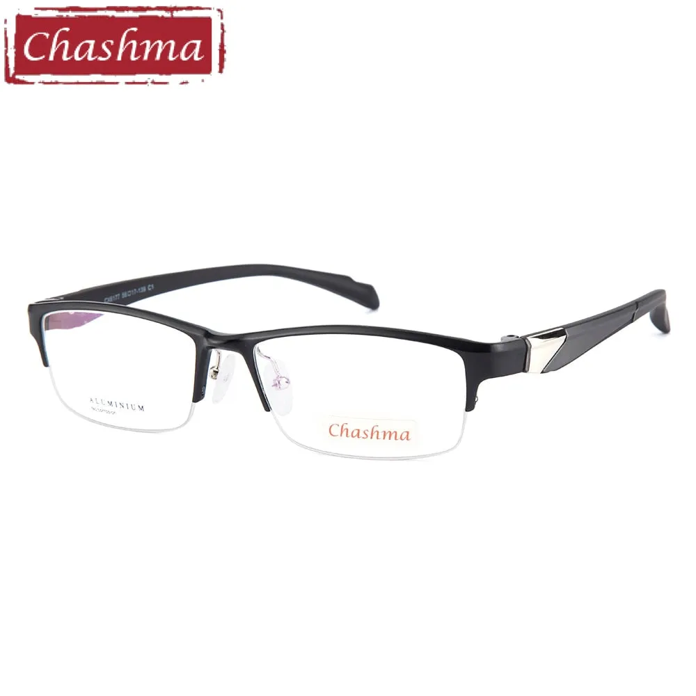 Chashma Men's Semi Rim Wide Square Alloy Eyeglasses 6177