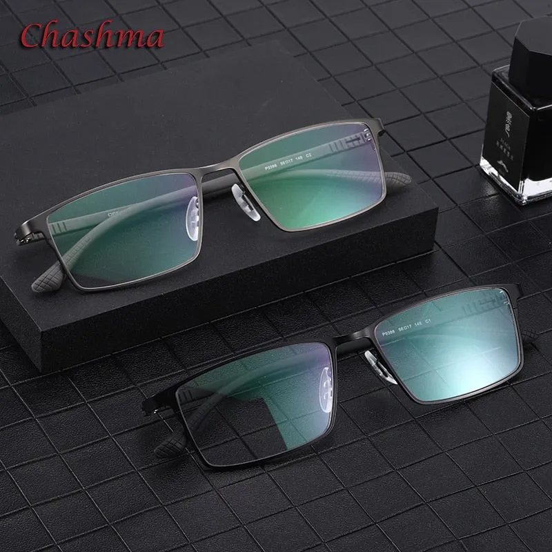 Chashma Ochki Men's Full Rim Square Alloy Eyeglasses 9386