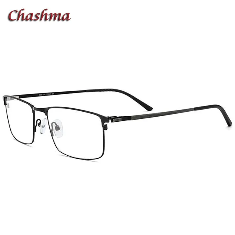 Chashma Ochki Men's Full Rim Square Titanium Alloy Eyeglasses 9847