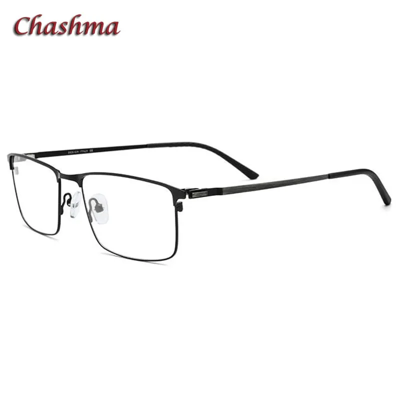 Chashma Ochki Men's Full Rim Square Titanium Alloy Eyeglasses 9847