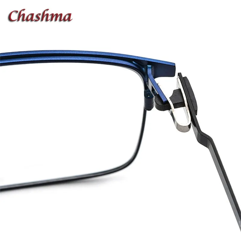 Chashma Ochki Men's Full Rim Square Titanium Alloy Eyeglasses 9847