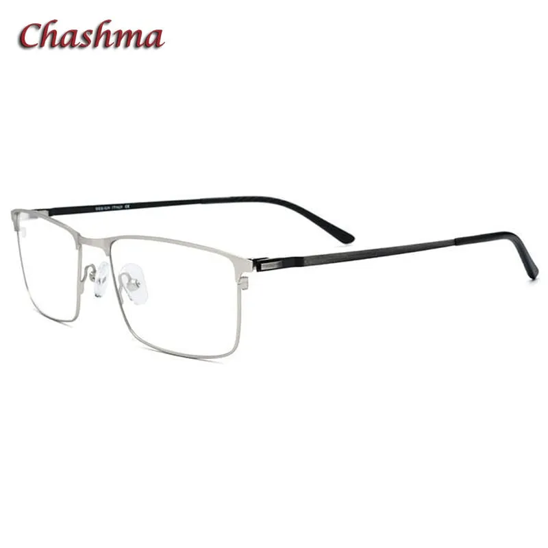Chashma Ochki Men's Full Rim Square Titanium Alloy Eyeglasses 9847