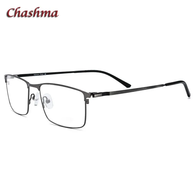 Chashma Ochki Men's Full Rim Square Titanium Alloy Eyeglasses 9847
