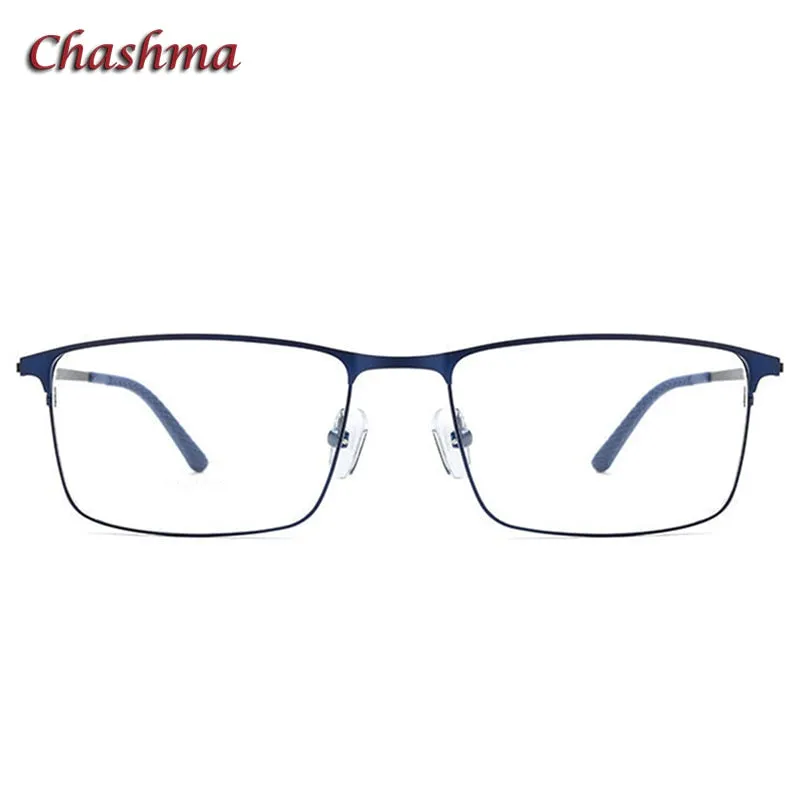 Chashma Ochki Men's Full Rim Square Titanium Alloy Eyeglasses 9847