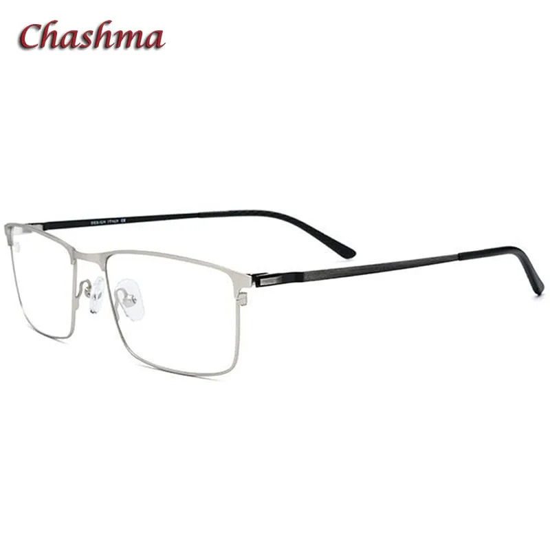 Chashma Ochki Men's Full Rim Square Titanium Alloy Eyeglasses 9847
