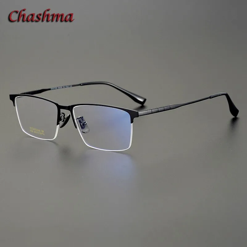 Chashma Ochki Men's Full Rim Square Titanium Eyeglasses 91036