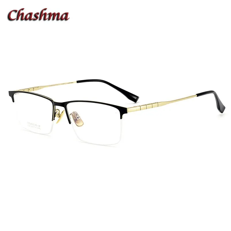 Chashma Ochki Men's Full Rim Square Titanium Eyeglasses 91036