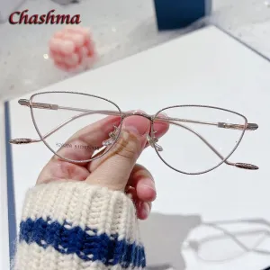 Chashma Ochki Women's Full Rim Cat Eye Stainless Steel Eyeglasses 26208