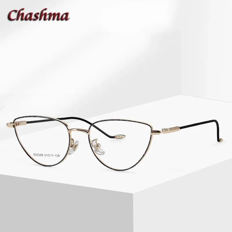 Chashma Ochki Women's Full Rim Cat Eye Stainless Steel Eyeglasses 26208