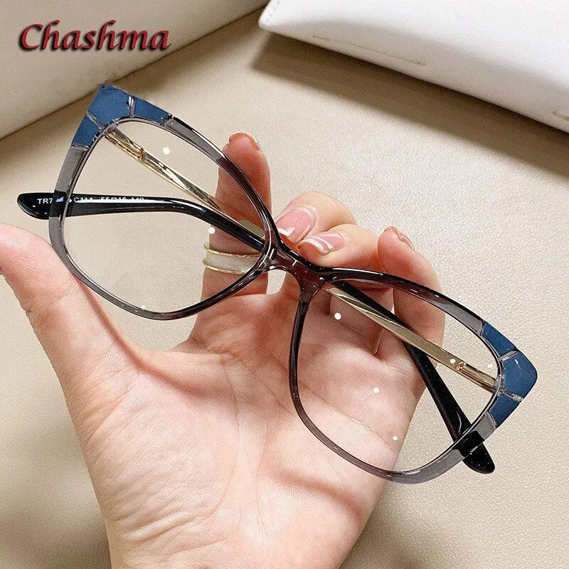 Chashma Ochki Women's Full Rim Cat Eye Tr 90 Titanium Eyelgasses 7572
