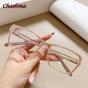 Chashma Ochki Women's Full Rim Square Tr 90 Titanium Eyeglasses 7872