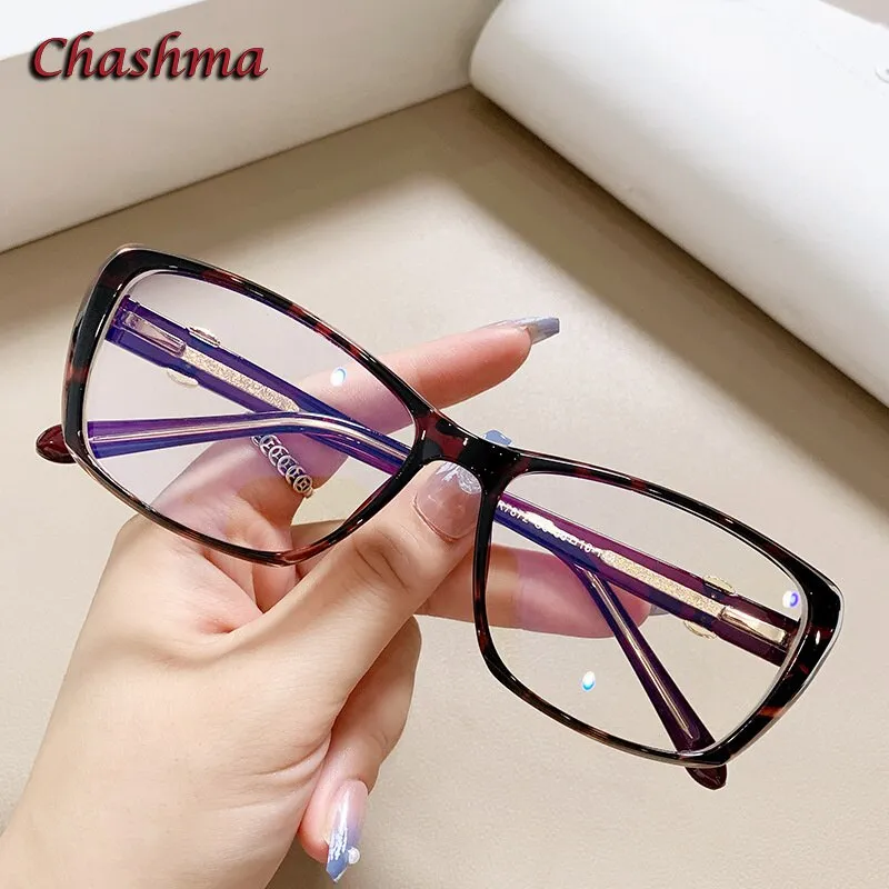 Chashma Ochki Women's Full Rim Square Tr 90 Titanium Eyeglasses 7872