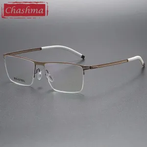 Chashma Ottica Men's Full Rim Brow Line Square Titanium Eyeglasses 462