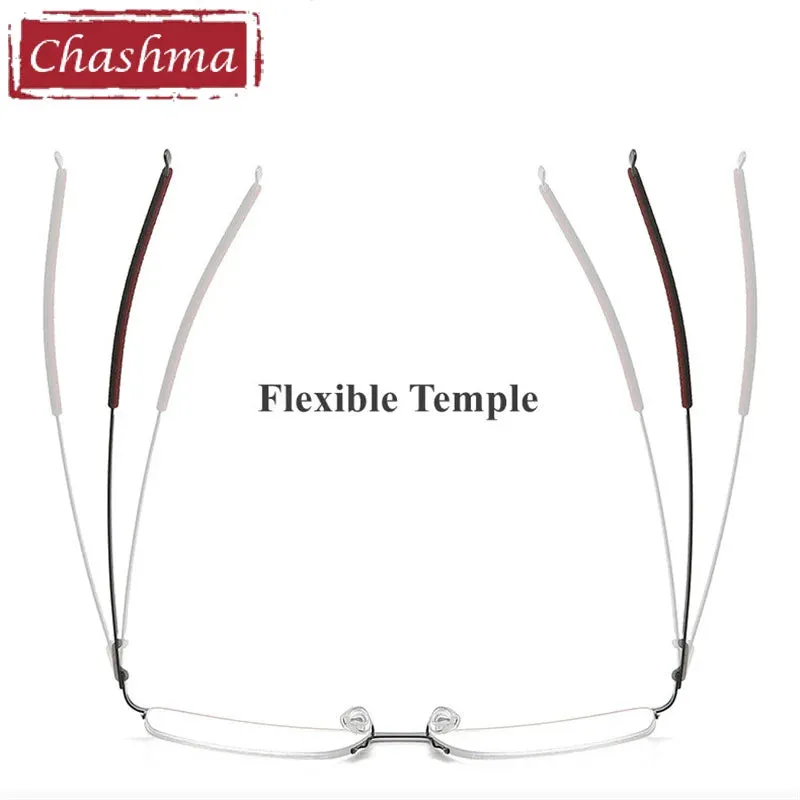 Chashma Ottica Men's Full Rim Brow Line Square Titanium Eyeglasses 462