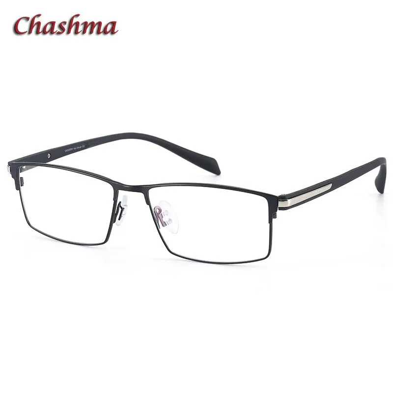 Chashma Ottica Men's Full Rim Large Square Titanium Eyeglasses 9282