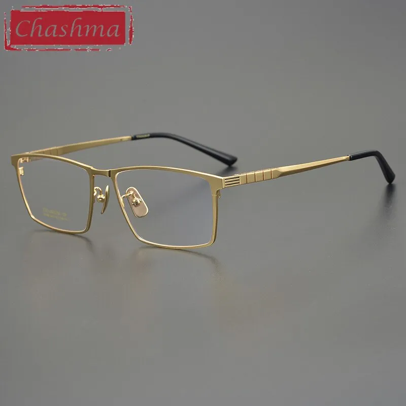Chashma Ottica Men's Full Rim Square Titanium Eyeglasses Dj066