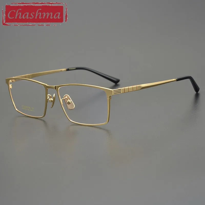 Chashma Ottica Men's Full Rim Square Titanium Eyeglasses Dj066