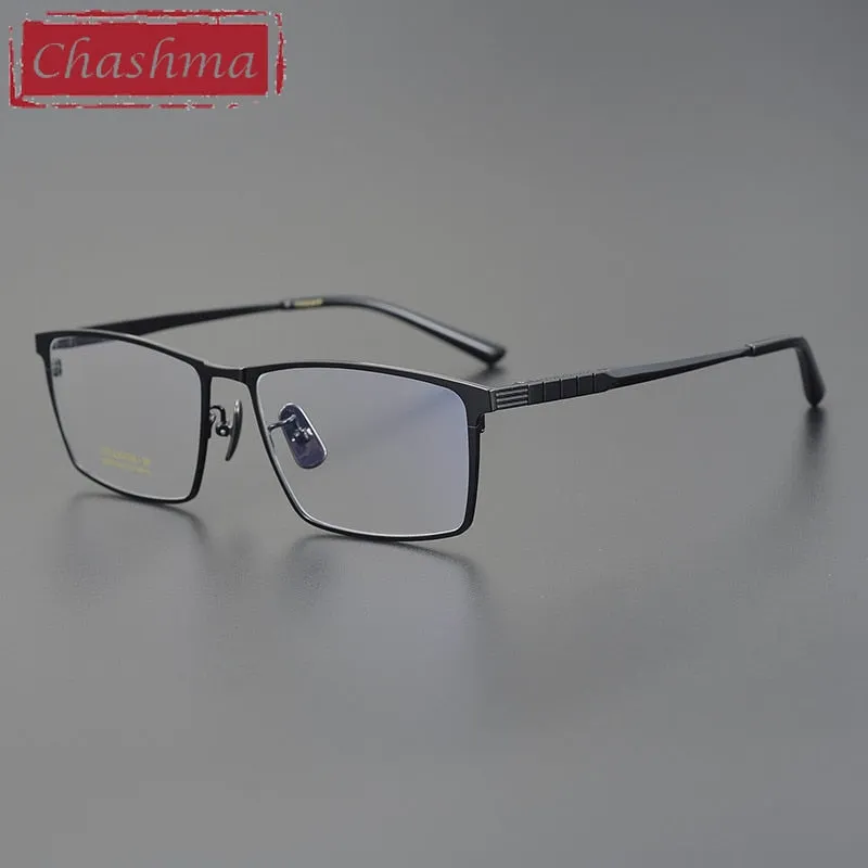 Chashma Ottica Men's Full Rim Square Titanium Eyeglasses Dj066