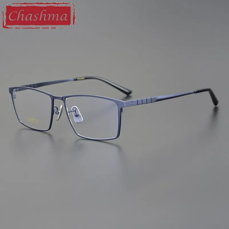 Chashma Ottica Men's Full Rim Square Titanium Eyeglasses Dj066