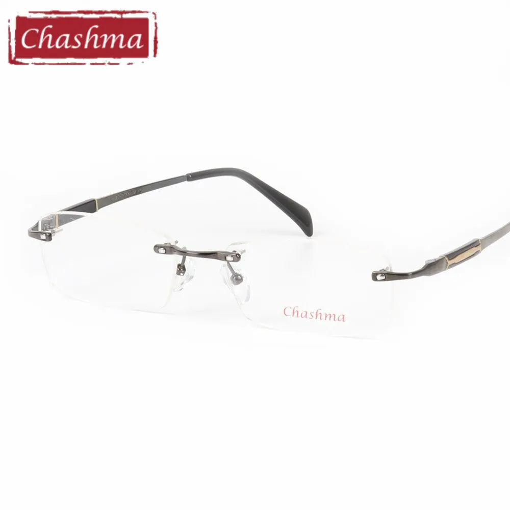 Chashma Ottica Men's Rimless Square Titanium Eyeglasses 6627