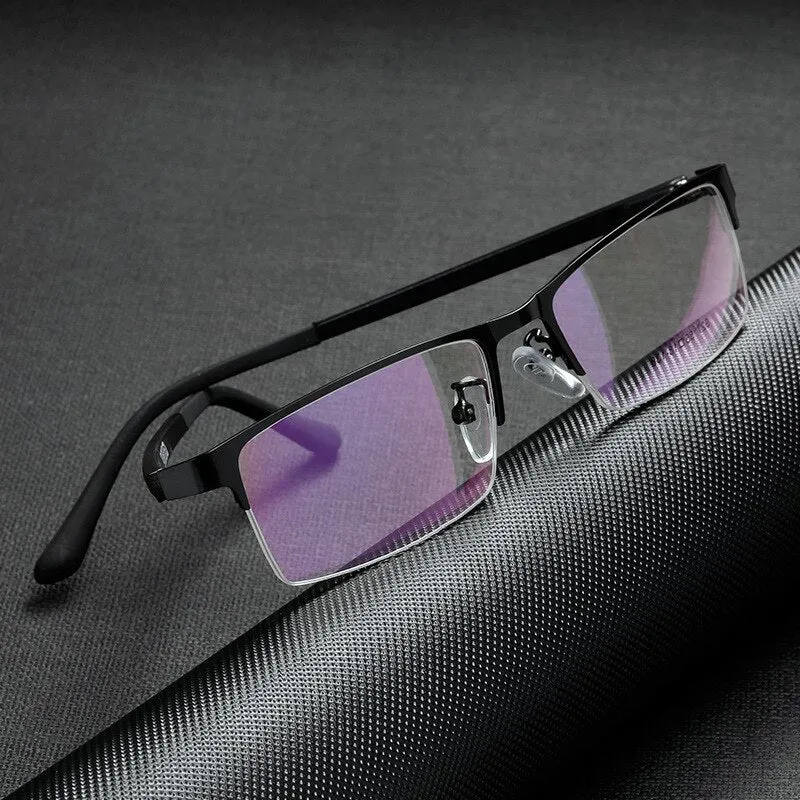 Chashma Ottica Men's Semi Rim Square Tr 90 Alloy Eyeglasses 927