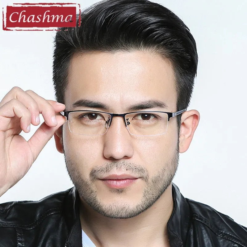 Chashma Ottica Men's Semi Rim Square Tr 90 Alloy Eyeglasses 927