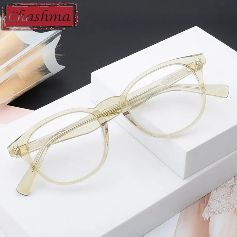 Chashma Ottica Unisex Full Rim Round Square Acetate Eyeglasses 7921