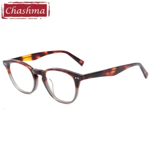 Chashma Ottica Unisex Full Rim Round Square Acetate Eyeglasses 7921