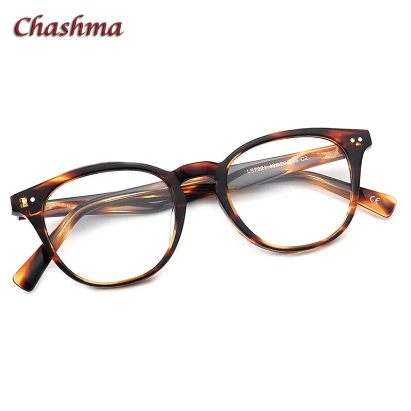 Chashma Ottica Unisex Full Rim Round Square Acetate Eyeglasses 7921