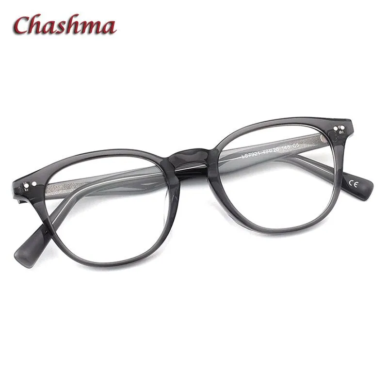 Chashma Ottica Unisex Full Rim Round Square Acetate Eyeglasses 7921