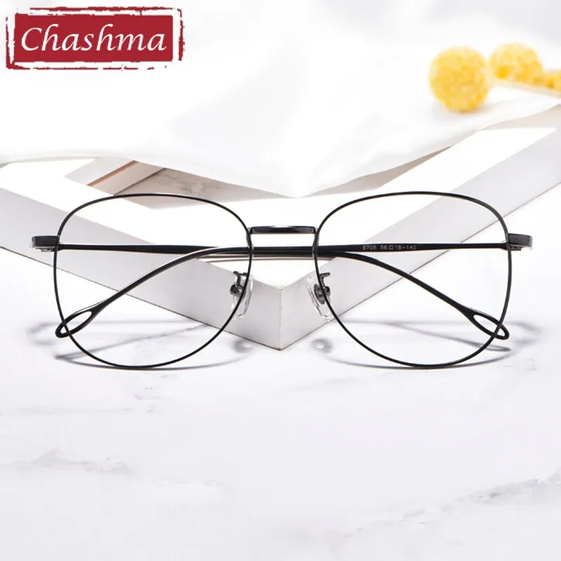 Chashma Ottica Unisex Full Rim Round Square Stainless Steel Eyeglasses