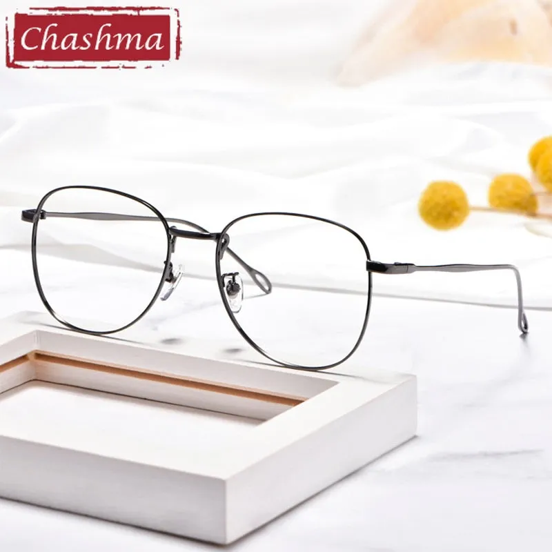 Chashma Ottica Unisex Full Rim Round Square Stainless Steel Eyeglasses