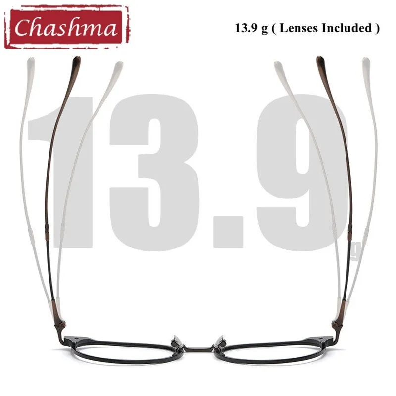 Chashma Ottica Unisex Full Rim Round Titanium Eyeglasses 3112