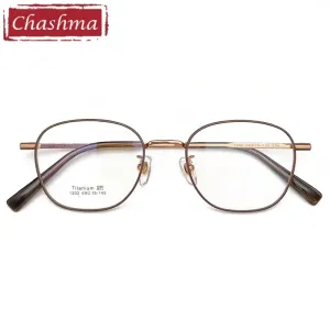 Chashma Ottica Unisex Full Rim Small Round Square Titanium Eyeglasses 1202