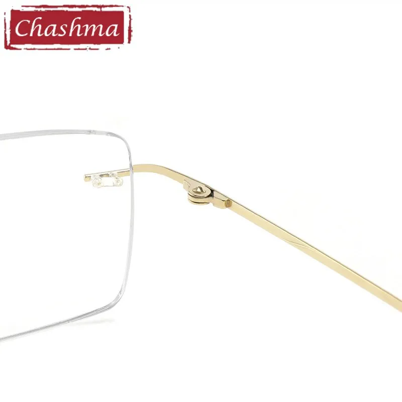 Chashma Ottica Unisex Rimless Customized Shape Lens Square Titanium Eyeglasses 8009