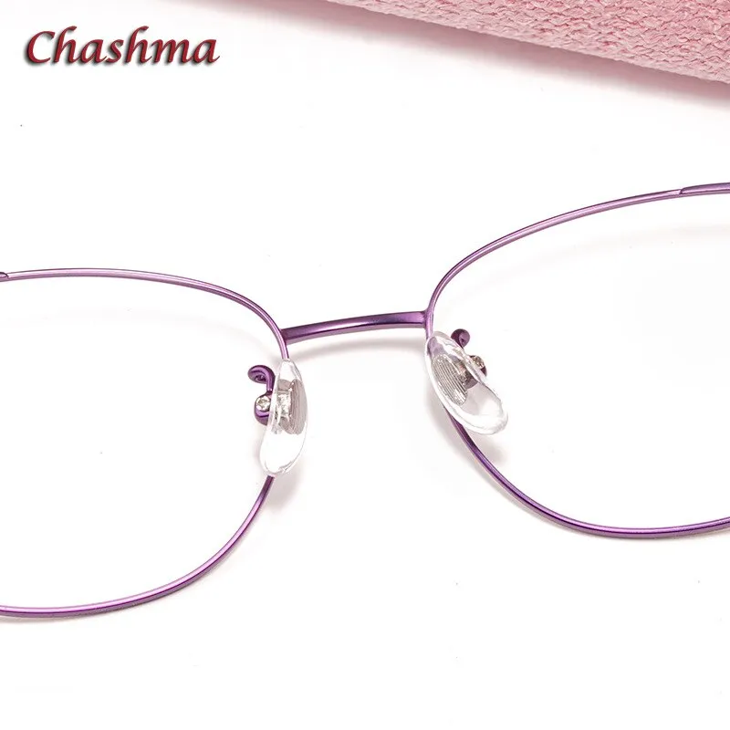 Chashma Ottica Women's Full Rim Round Square Stainless Steel Eyeglasses 835