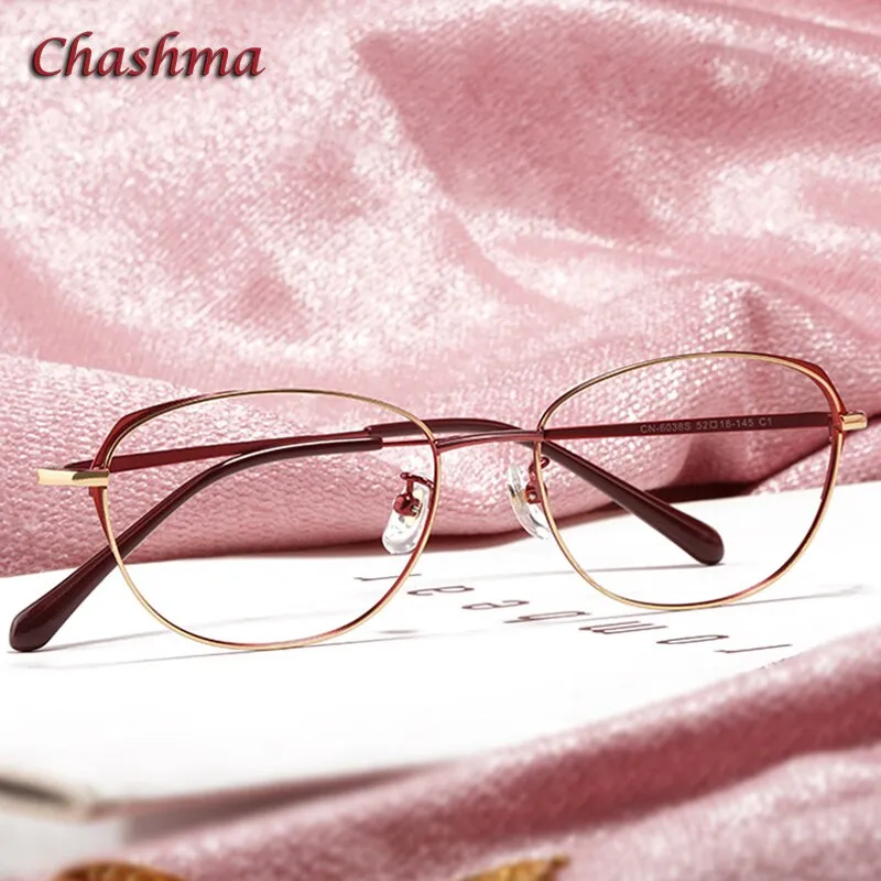 Chashma Ottica Women's Full Rim Round Square Stainless Steel Eyeglasses 835