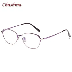 Chashma Ottica Women's Full Rim Round Square Stainless Steel Eyeglasses 835