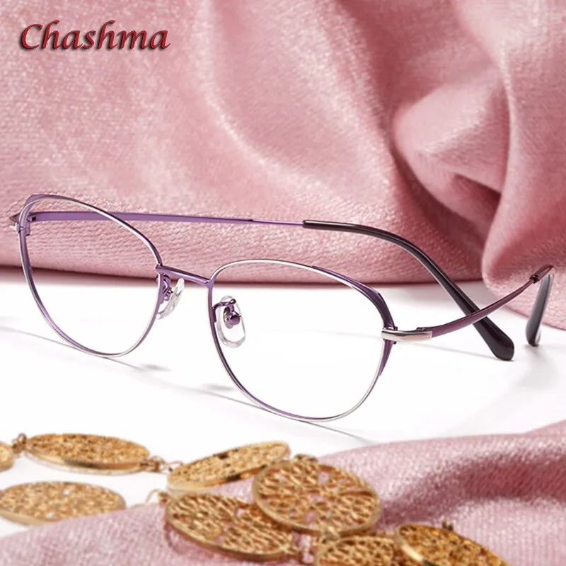 Chashma Ottica Women's Full Rim Round Square Stainless Steel Eyeglasses 835