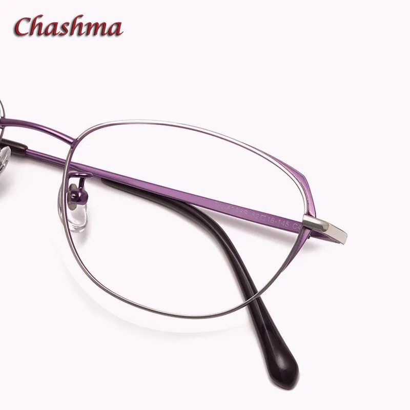 Chashma Ottica Women's Full Rim Round Square Stainless Steel Eyeglasses 835