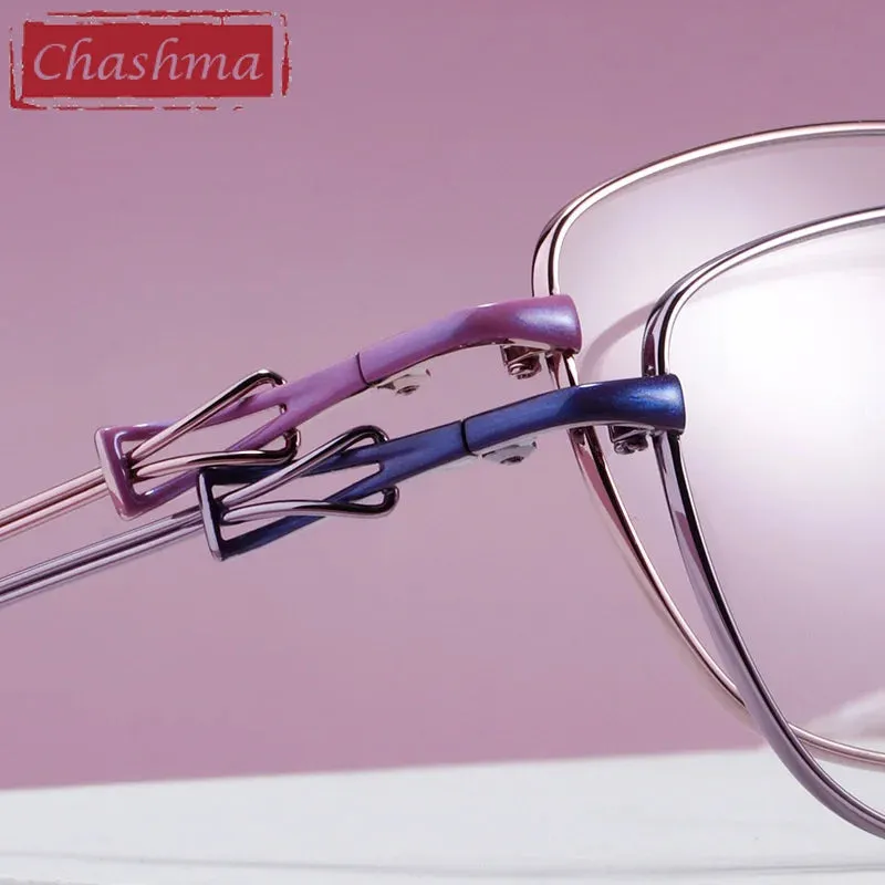 Chashma Ottica Women's Full Rim Square Cat Eye Titanium Eyeglasses 8104