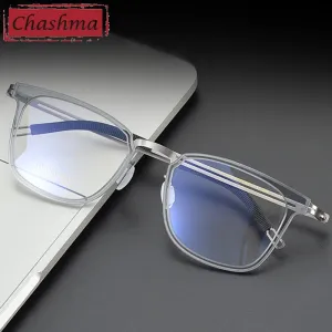 Chashma Unisex Full Rim Square Acetate Titanium Eyeglasses 9917
