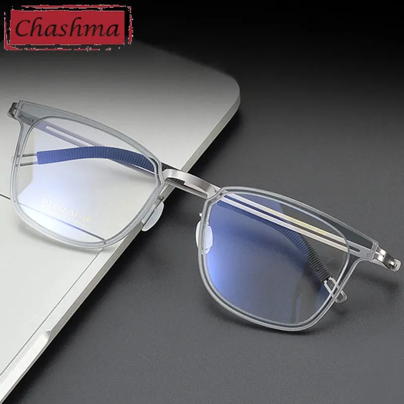 Chashma Unisex Full Rim Square Acetate Titanium Eyeglasses 9917