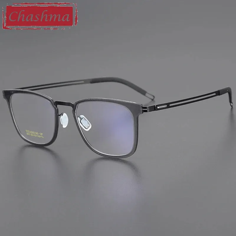 Chashma Unisex Full Rim Square Acetate Titanium Eyeglasses 9917