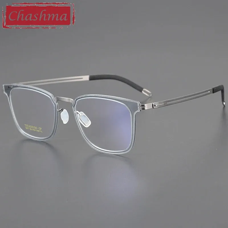 Chashma Unisex Full Rim Square Acetate Titanium Eyeglasses 9917