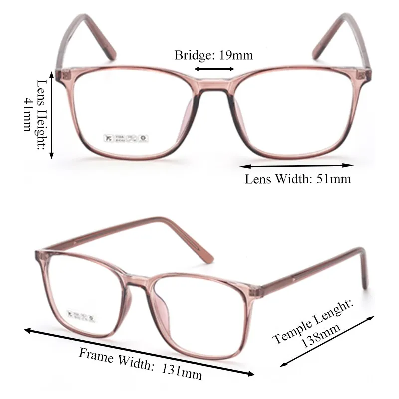 Chashma Unisex Full Rim Square Tr 90 Titanium Eyeglasses 8246