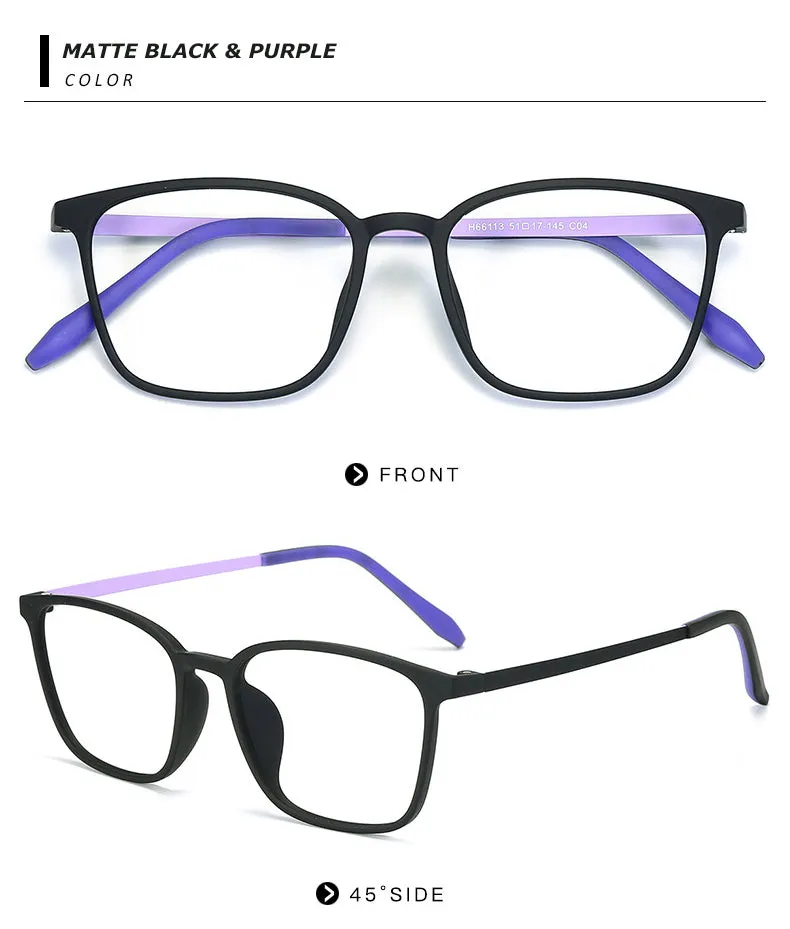Chashma Unisex Full Rim Ultem Titanium Square Frame Eyeglasses 66113