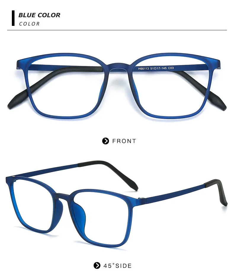 Chashma Unisex Full Rim Ultem Titanium Square Frame Eyeglasses 66113