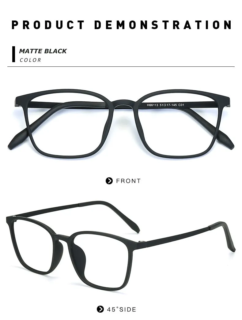 Chashma Unisex Full Rim Ultem Titanium Square Frame Eyeglasses 66113
