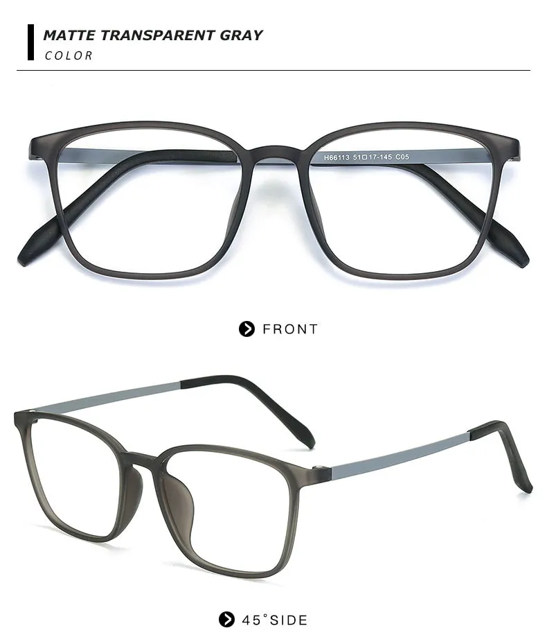 Chashma Unisex Full Rim Ultem Titanium Square Frame Eyeglasses 66113